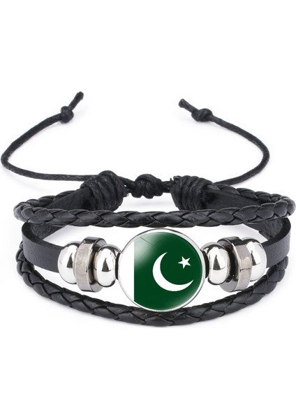 Çok Katmanlı Örgülü Bileklik Sığır Derisi Bileklik Siyah El Yapımı Bileklik Öne Çıkan Desenler (Yurt Dışından)