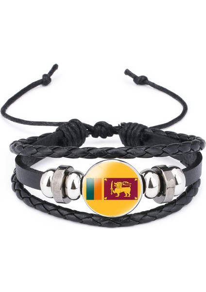 Çok Katmanlı Örgülü Bileklik Sığır Derisi Bileklik Siyah El Yapımı Bileklik Öne Çıkan Desenler (Yurt Dışından)