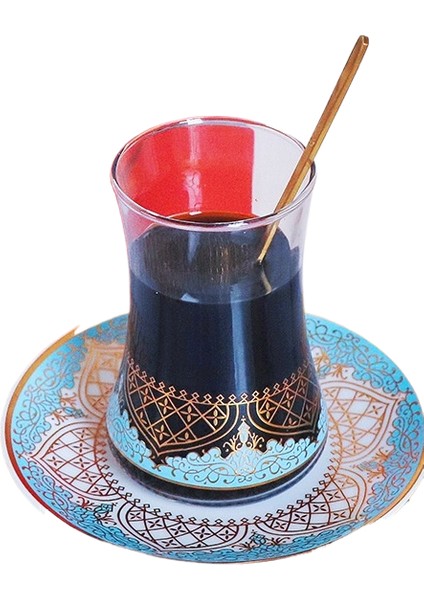Fincan ve Tabak Seti Kahve Kupa Cam Bardak Kaşık Çiçek Çay Ikindi Çayı (Yurt Dışından)