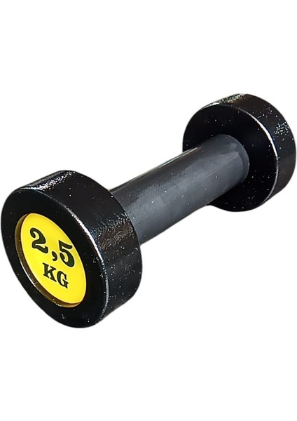2.5 kg Çelik Dumbell Siyah Gövde Sarı Yazı B-3r Model