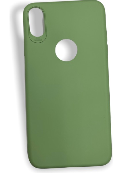 Apple iPhone XS Max İnce Mat Silikon Kılıf Fıstıkyeşil