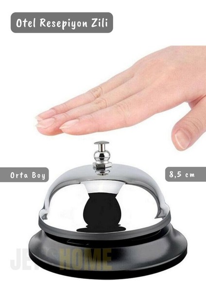 Otel Zili Resepsiyon Zili Restoran Zili Bar Zili Mutfak Zil Paslanmaz Çelik 8,5 cm