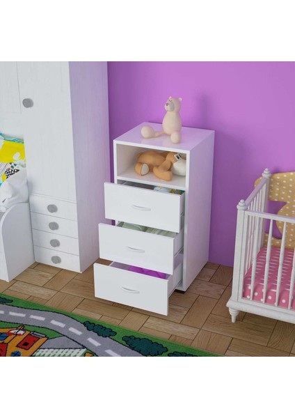 Irmak 45 cm Dar 3 Çekmeceli Şifonyer, komidin