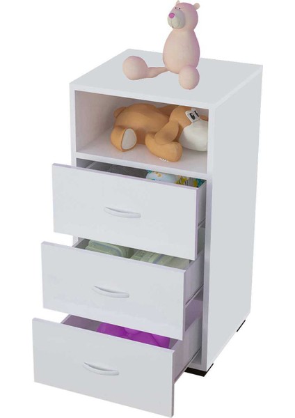 Irmak 45 cm Dar 3 Çekmeceli Şifonyer, komidin