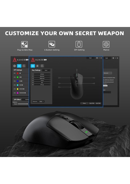 AJ139 Pro Kablosuz Oyuncu Mouse Paw 3395 26000 Dpı