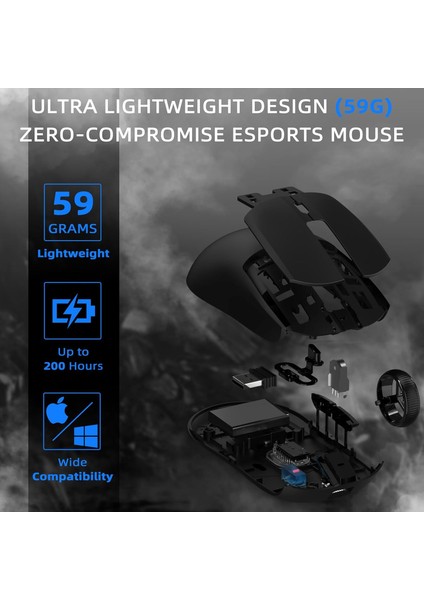 AJ139 Pro Kablosuz Oyuncu Mouse Paw 3395 26000 Dpı