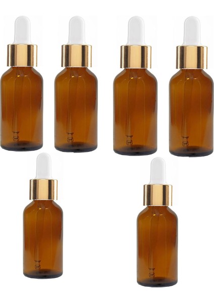 Damlalıklı Amber Şişe 30 ml 6 Adet