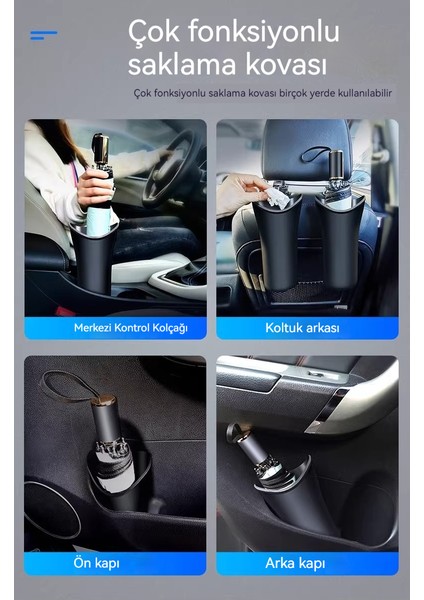 Araba Iç Şemsiye Depolama Kovası Araba Asılı Katlanır Şemsiye Kapağı Bardak Çok Fonksiyonlu Depolama Kovası (Yurt Dışından) indirimleri