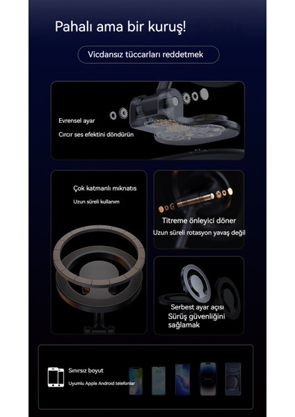 360 Derece Döner Araba Cep Telefonu Tutucu Katlanır Manyetik Araba Araba Tutucu (Yurt Dışından) fırsatları