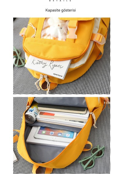 Yeni Sırt Çantası Lise Öğrencisi Kolej Tarzı Okul Çantası Kadın Hafif Rahat Sırt Çantası Dört Parçalı Set (Yurt Dışından) modelleri