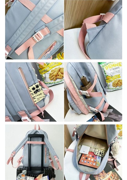 Öğrenci Sırt Çantası Ortaokul ve Lise Okul Çantası Büyük Kapasiteli Iki Parçalı Sırt Çantası Öğrenci Okul Çantası (Yurt Dışından) modelleri