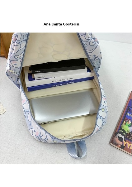 Yeni Üç Parçalı Okul Çantası Kız Ortaokul Öğrencisi Sırt Çantası Grafiti Karikatür Sevimli Sırt Çantası (Yurt Dışından) modelleri