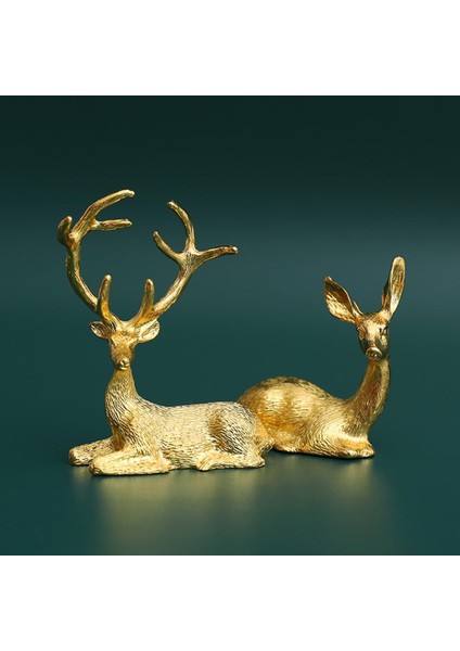 2x Heykeli Elk Lover Heykel Eşik Kitaplık Heykelcik El Sanatları (Yurt Dışından) modelleri
