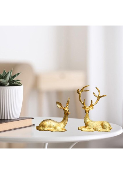 2x Heykeli Elk Lover Heykel Eşik Kitaplık Heykelcik El Sanatları (Yurt Dışından) indirimleri