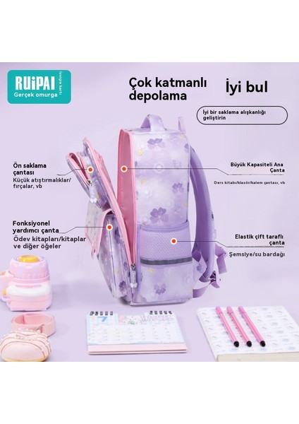 Okul Çantası Çocuk Okul Çantası Ilkokul Öğrencileri Kız 3-6. Sınıf Hafif Su Geçirmez Yeni Çizgi Film Kadın Okul Çantası (Yurt Dışından)