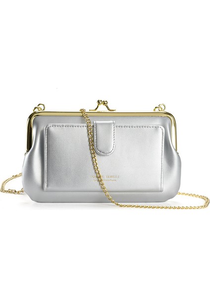 Çoklu Kart Cep Telefonu Çantası Kadın Çantası Kabuk Çantası Tek Omuz Eğimli Zincir Çantası (Yurt Dışından)