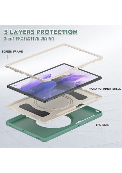 Samsung Galaxy Tab S7+/s7 Fe 12.4 Inç T970 Tpu+Pc Kılıf Için Samsung Galaxy Tab S8+ / Tab S8 Plus / Tab S7 Fe / Tab S7+/s7 Fe 12.4 Inç T970 (Yurt Dışından)