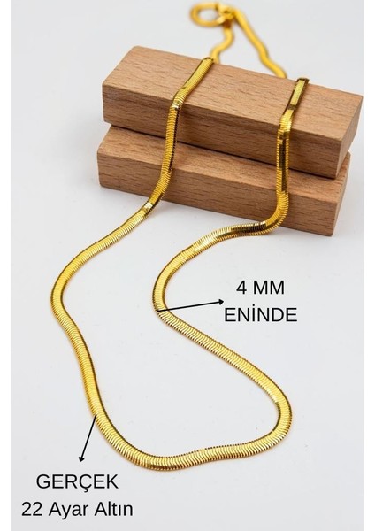 22 Ayar Altın 4 mm Balık Sırtı Zincir 55 cm LKZNC1100 modelleri
