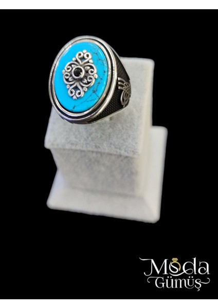 Firuze Taşlı Erkek Yüzük