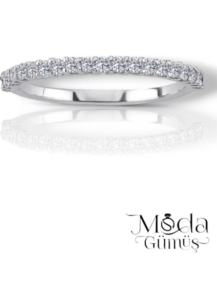 925 Ayar Gümüş Yarım Tur Kadın Yüzük & Alyans (Model4)