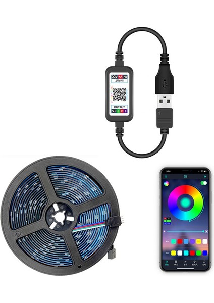 LED Işık Şeridi Su Geçirmez 5050RGB Bluetooth App 5V Esnek Işık Şeridi Ev Dekorasyon Için Rgb Işık Şeridi 3 Metre (Yurt Dışından) indirimleri