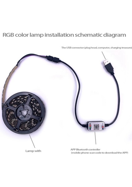 LED Işık Şeridi Su Geçirmez 5050RGB Renkli Bluetooth App 5V Esnek Işık Şeridi Ev Dekorasyon Için Işık Şeridi 1 Metre (Yurt Dışından) indirimleri