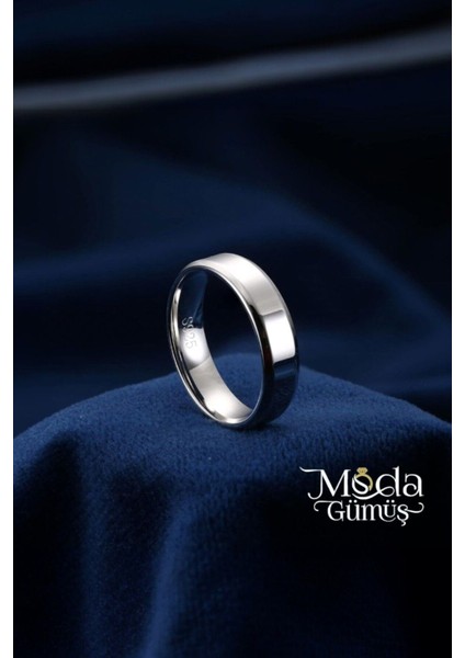 Gümüş 5 mm Düz Klasik Alyans Yüzük