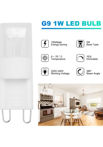 G9 Sıcak Beyaz LED Ampul Lamba Işığı Yüksek Güçlü Projektör 1W Ac 220-240V Sıcak (Yurt Dışından)