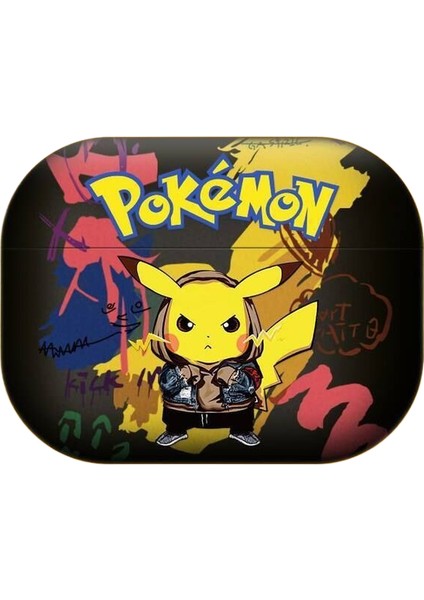 Airpods 1/2 Nesil Için Son Moda Serin Pikachu Apple Bluetooth Kulaklık Kılıfı Karikatür Buzlu Kılıf (Yurt Dışından)