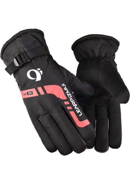 Erkek Kış Açık Hava Kayak Sıcak Rüzgar Geçirmez ve Su Geçirmez Eldivenler (Yurt Dışından)