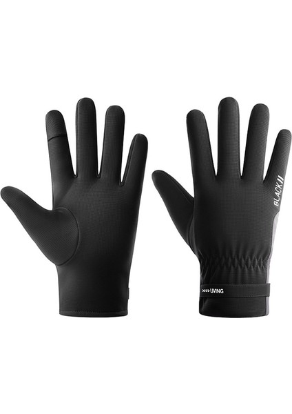 Erkekler Için Dokunmatik Ekranlı, Kışlık, Açık Havada, Yansıtıcı Artı Kadife Sıcak Eldivenler (Yurt Dışından)