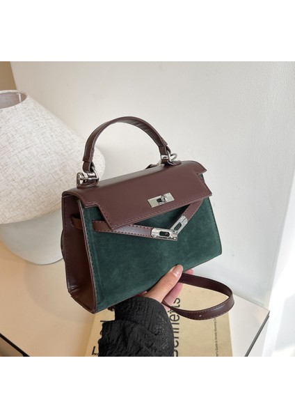 Moda Platin Kelly Çanta Kadın Pu El Yabancı Stil Tek Omuz Crossbody Çanta Kıdemli Anlamda Küçük Kare Çanta (Yurt Dışından)