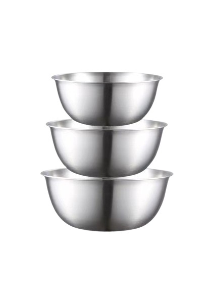3 Adet 19CM/22CM/24CM Paslanmaz Çelik Salata Kasesi ve Makarna Kasesi Mutfak Yı Kasesi Yumurta Çırpıcı Kasesi (Yurt Dışından)