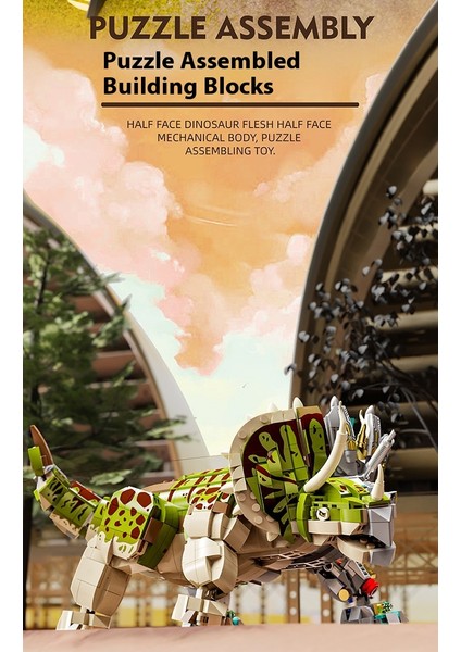 1368 Parça Cyborg Triceratops Yapı Taşı Puzzle Model Oyuncaklar (Yurt Dışından)