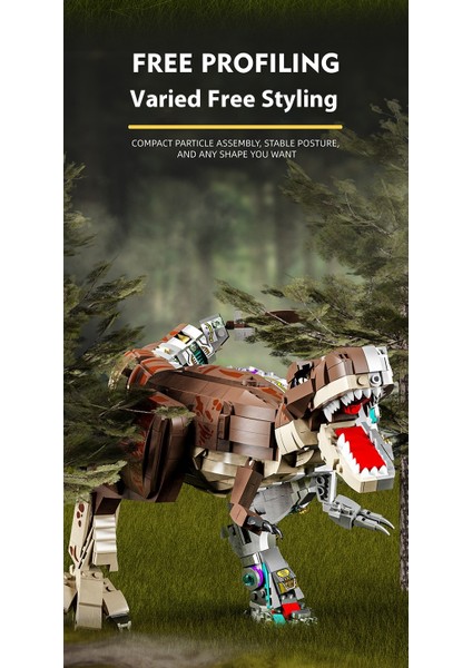1388 Parça Cyborg Tyrannosaurus Rex Yapı Taşı Puzzle Model Oyuncaklar (Yurt Dışından)