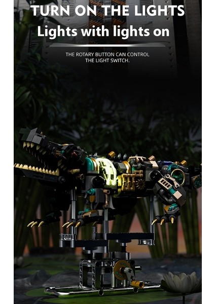 996 Parça Cyborg Timsah Yapı Taşı Puzzle Model Oyuncaklar (Yurt Dışından)