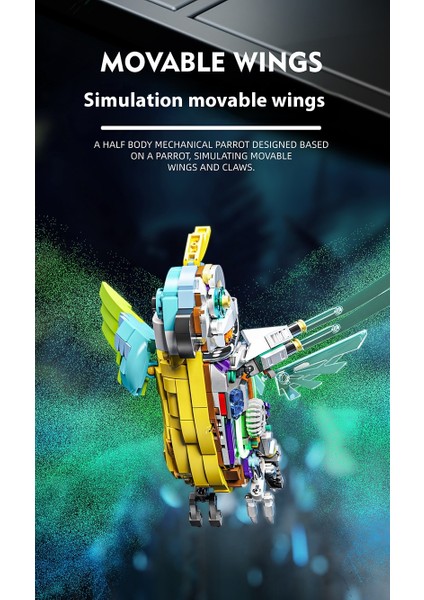 688 Parça Cyborg Papağan Yapı Taşı Puzzle Model Oyuncaklar (Yurt Dışından)