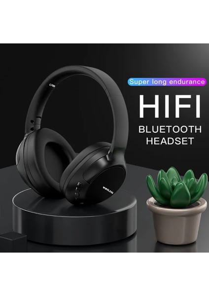 L700 Bluetooth Kulaklık Kulak Üstü Müzik Kablosuz Kulaklık Hifi Stereo Bas Ses Spor Kulaklık-Pembe (Yurt Dışından)