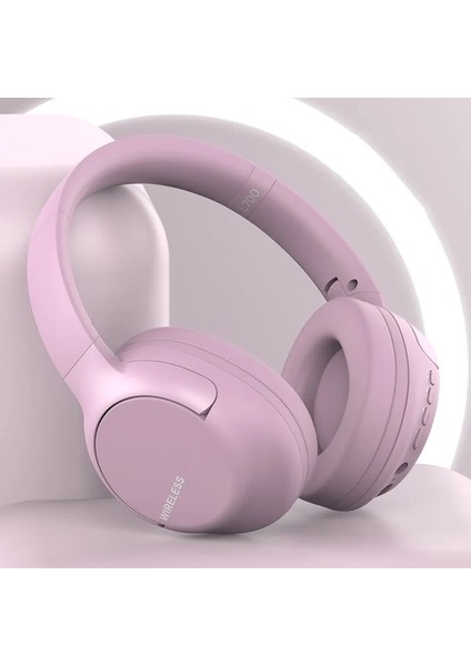 L700 Bluetooth Kulaklık Kulak Üstü Müzik Kablosuz Kulaklık Hifi Stereo Bas Ses Spor Kulaklık-Pembe (Yurt Dışından)