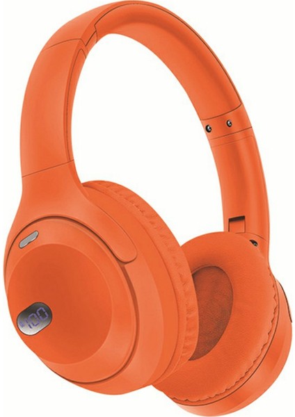 WH-1000XM4 Pil Ekranlı Kablosuz Kulak Üstü Kulaklık Bluetooth Kulaklık Desteği Tf Kart-Turuncu (Yurt Dışından)