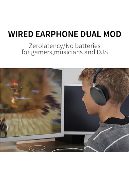 P9 Max Bluetooth Kablosuz Kulaklık Su Geçirmez Stereo Müzik Oyun Kulaklığı-Yeşil (Yurt Dışından)
