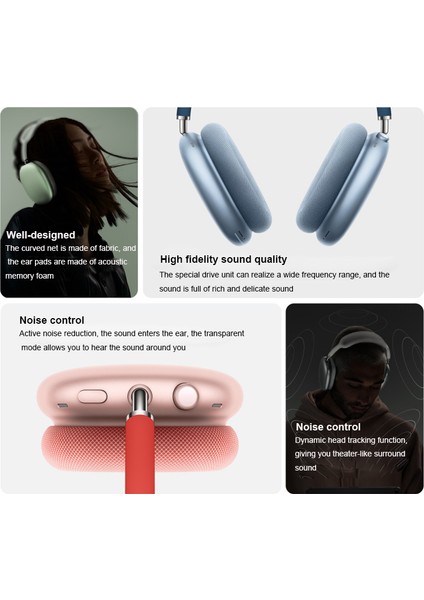 P9 Max Bluetooth Kablosuz Kulaklık Su Geçirmez Stereo Müzik Oyun Kulaklığı-Yeşil (Yurt Dışından)