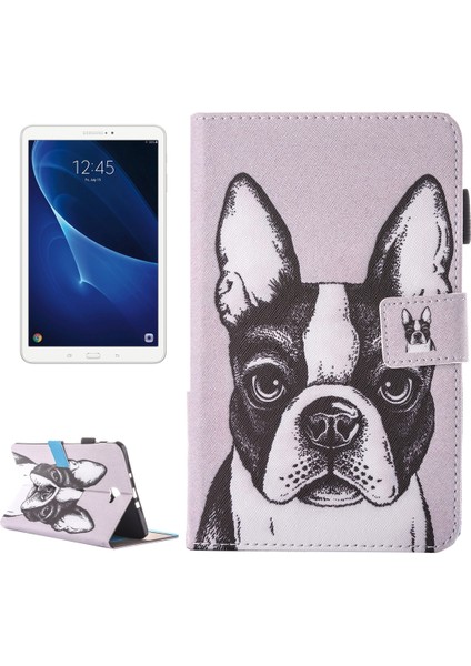 Galaxy Tab A 10.1 (2016) / T580 Şeftali Çiçeği Desenli Pu Kılıf Için (Yurt Dışından)