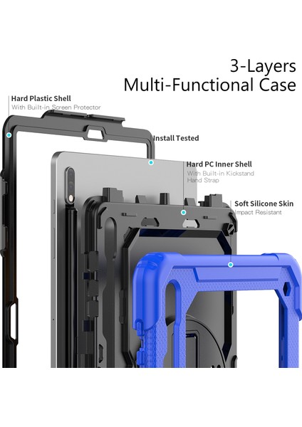 Samsung Galaxy Tab S8+ 12.4 Inç SM-X800 Için Silikon + Pc Kılıfı (Yurt Dışından) fiyatları