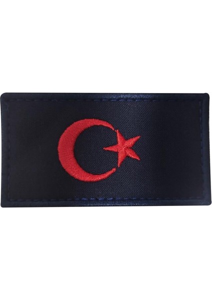 Bayrak Nakış Patch - Peç 10 cm x 4,5 cm Lacivert fırsatları