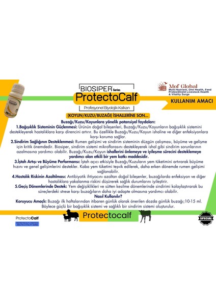 Bıosıper Serisi Protectocalf Probiyotik 250 ml (Koyun/kuzu/buzağı) fırsatları