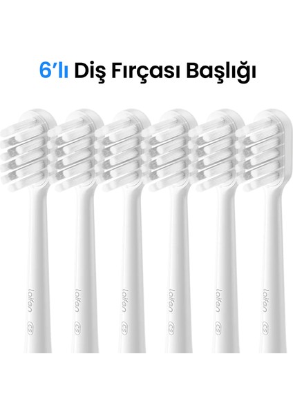 Beyaz 6'lı Diş Fırçası Başlığı