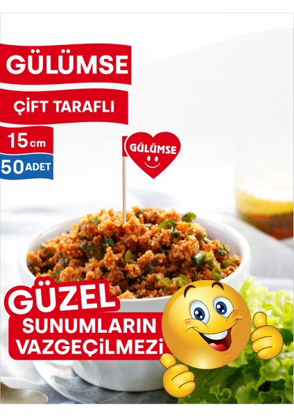 Kalp Içi Gülümse Yazılı Servis Kürdanı modelleri