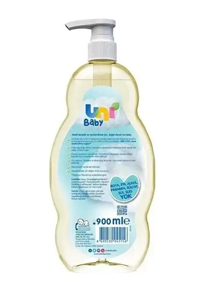 Unı Baby Saç ve Vücut Şampuanı 900ML Süper Ekonomik