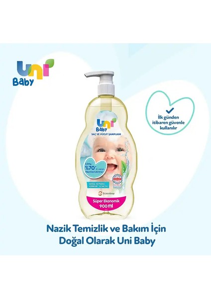 Unı Baby Saç ve Vücut Şampuanı 900ML Süper Ekonomik